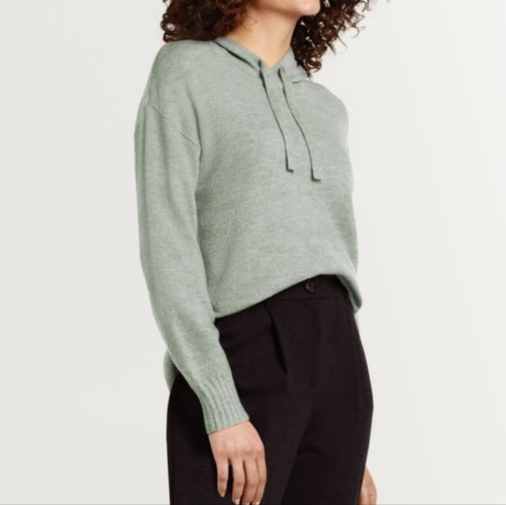 Reitmans Green Hooded Sweater Pullover Cozy Loungewear Knit Loose Slouchy small
